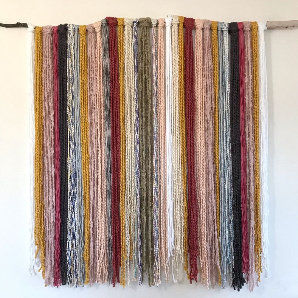 Wild Dusty Desert Birchwood Yarn Wall Hanging 42”